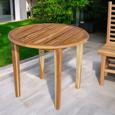 Ramsel 48" Natural Rounded Solid Wood Outdoor Dining Table
