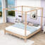 Lit plateforme à baldaquin en bois avec quatre affiches et lattes-1363829277-1363829272
