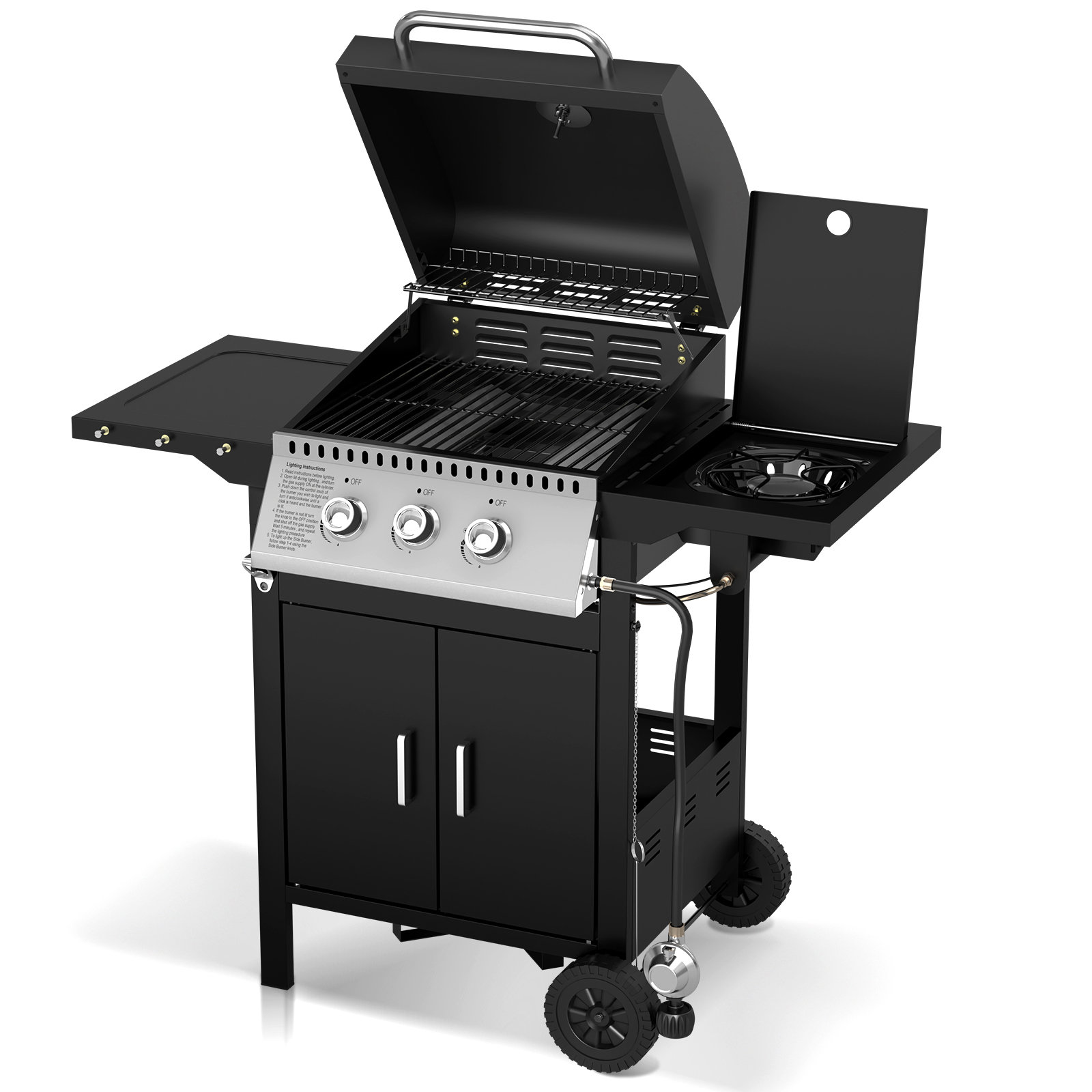 Antarctic Star Outdoor Propane Gas Grill 2Burner with Side Burner and