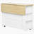 Kitchen Island with 6 Drawers, Pull Out Trash Can Storage, Rolling Kitchen Island on 5 Wheels with Drop Leaf, Power Outlet, 5 Open Side Racks for Kitchen, Dining Room, White-2098847637