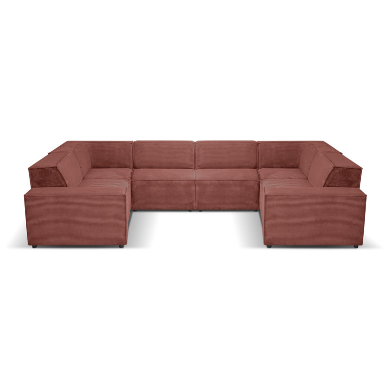Akes 6 Seater Large Corner Sofa , Burn Dirty Pink