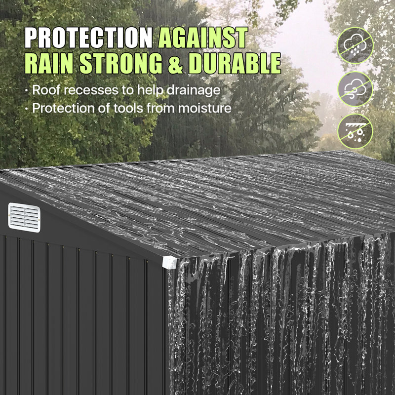 7 Ft. 6 In. W X 3 Ft. 8 In. D Metal Lean-to Storage Shed