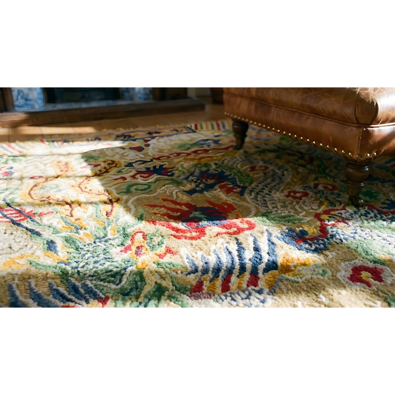 Tapis chinois carré en velours carré