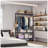 Heavy Duty Adjustable 3-Tier Wire Shelving Garment Rack with Hanging Rod, Side Hooks, and Wheels for Versatile Storage-128979020