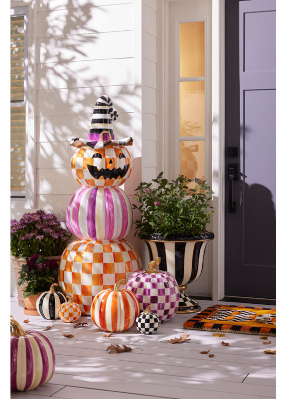 Orange Check Mini Pumpkin