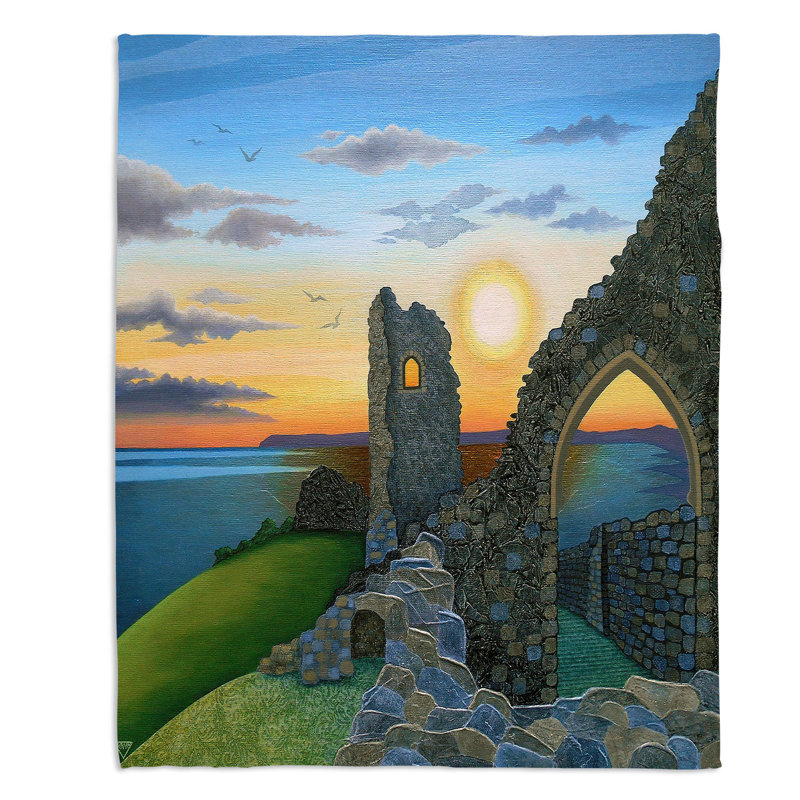 Couverture de sherpa castle 3 doux coucher de soleil hastings, l 51 po x L 60 po