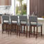 Amaurys Upholstered Solid Wood Bar Stool with Solid Wood Frame-289174537