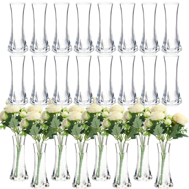 24 pièces Vases à bourgeons en vrac petit contenant transparent pour fleurs