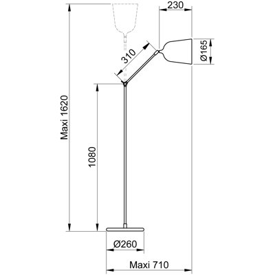 Mekano 162cm Task Floor Lamp