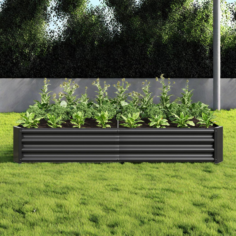 2 pots de jardin en métal surélevés 6 x 3 x 1 pi