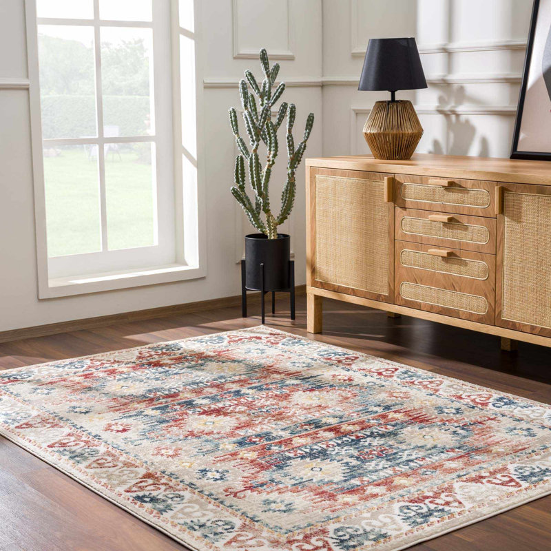 Bindin Oriental Beige Area Rug, Rectangle 7'10" x 10'