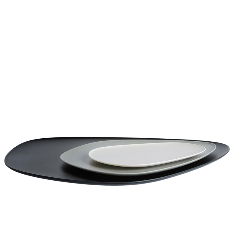 Namasté Decorative Plate Set, Black/Gray/Taupe
