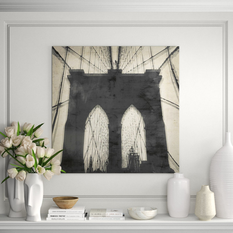 Old Brooklyn Bridge Print by Isabella Burton, Plexi, 40" H x 40" W