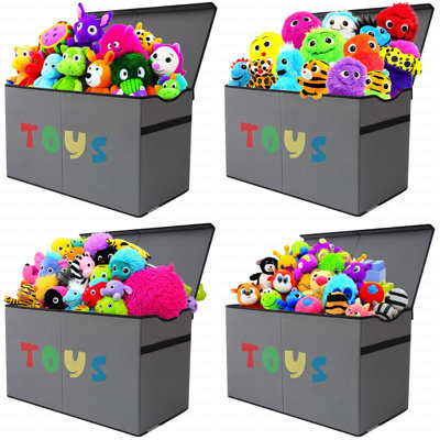 Toy Box Chest, Collapsible Sturdy Storage Bins with Lids, Extra Large Kids Toy Storage Organizer Boxes Bins Baskets for Kids, Boys, Girls, Nursery Room