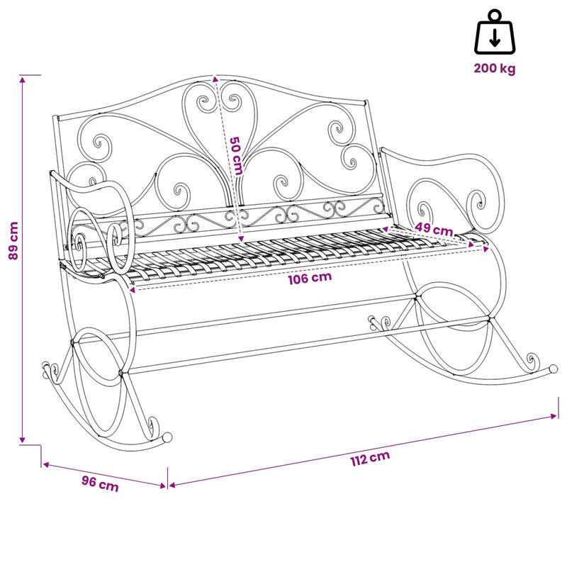 Outdoor Bench, Antique Brown