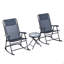 Ensemble bistro 3 pièces avec chaise berçante et table basse pliante pour l'extérieur