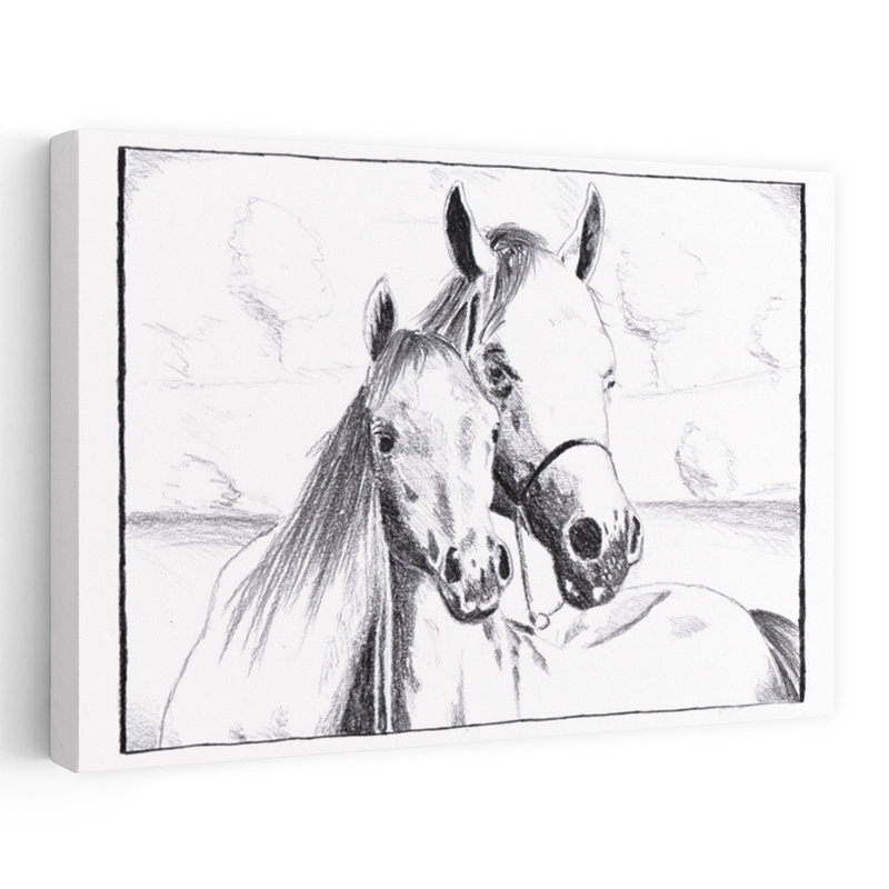 Gentle Horse Bond, impression d'art mural cheval contemporain, H 24 po x l 36 po