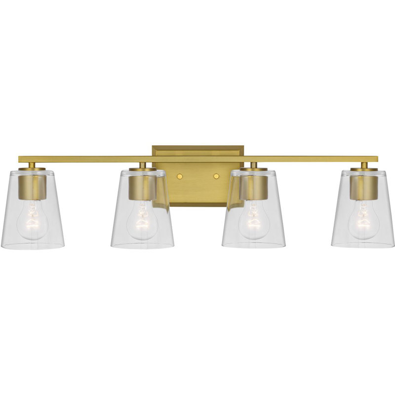 Rozena 4 - Light Dimmable Vanity Light, Clear, Brushed Gold