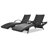 80'' Outdoor Wicker Chaise Lounge Chairs Set of 2 Patio Rattan Reclining Chair Pool Sunbathing Recliners-196275636