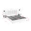 Très grand lit plateforme tapissier hydraulique en velours avec 2 tablettes, 2 lampes de lecture et port USB, beige-419364870