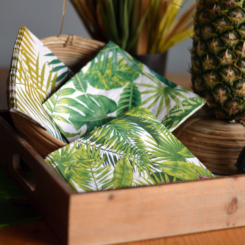 Serviettes en papier Ashanti Tropical Palm, 60 unités