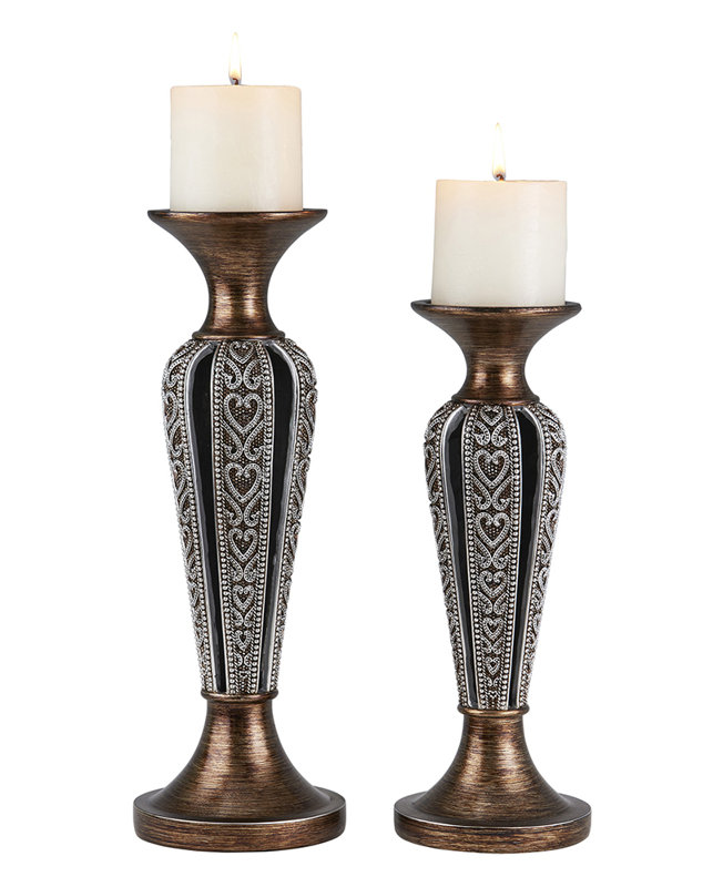 Ensemble de chandelles en résine 2 pièces Derverger