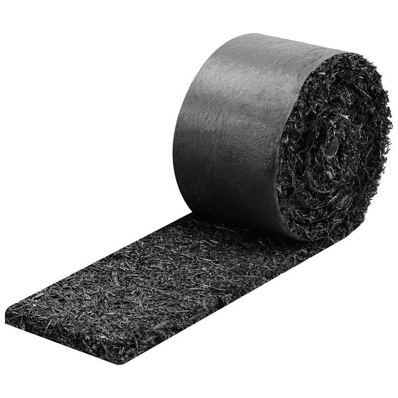 Rouleau de paillis de caoutchouc, 120 po x 4,5 po, bordure de paillis permanent en caoutchouc recyclé, barrière à fleurs d'aspect naturel avec piquets, bordures de jardin coupables de 0,5 po d'épaisseur pour l'aménagement paysager