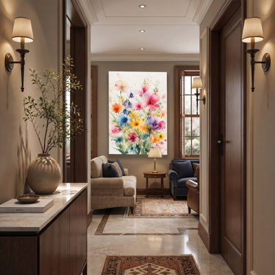 Art mural sur toile tendu avec fleurs sauvages sophistiquées