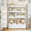 Bibliothèque 55,5 "H standard pour enfant avec 3 niveaux de bibliothèque, l 39,3" moderne avec rangement pour jouets pour chambre d'enfant, salle de jeux, jardin d'enfants, blanc-108988247
