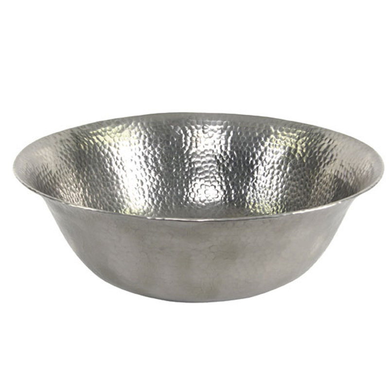 Barclay Goshen 16.5'' Metal Circular Bathroom Sink, Hammered Pewter