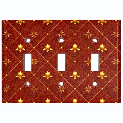 Plaque murale à 3 interrupteurs à bascule Elegant Damask Trinket