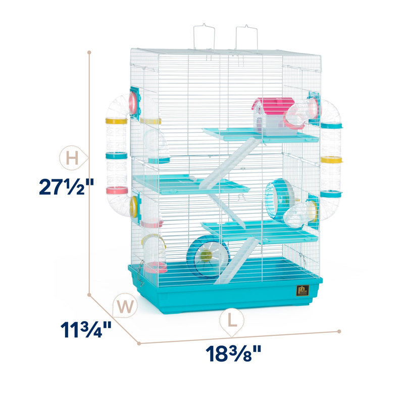 Cage à souris avec rampe Camargo, Bleu / blanc