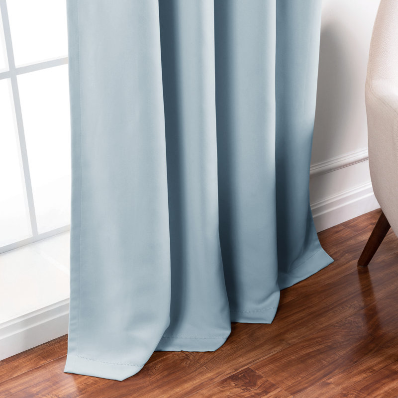 Schaeffer Blackout Sliding Panel Pair, Sky Blue, 52" W x 96" L