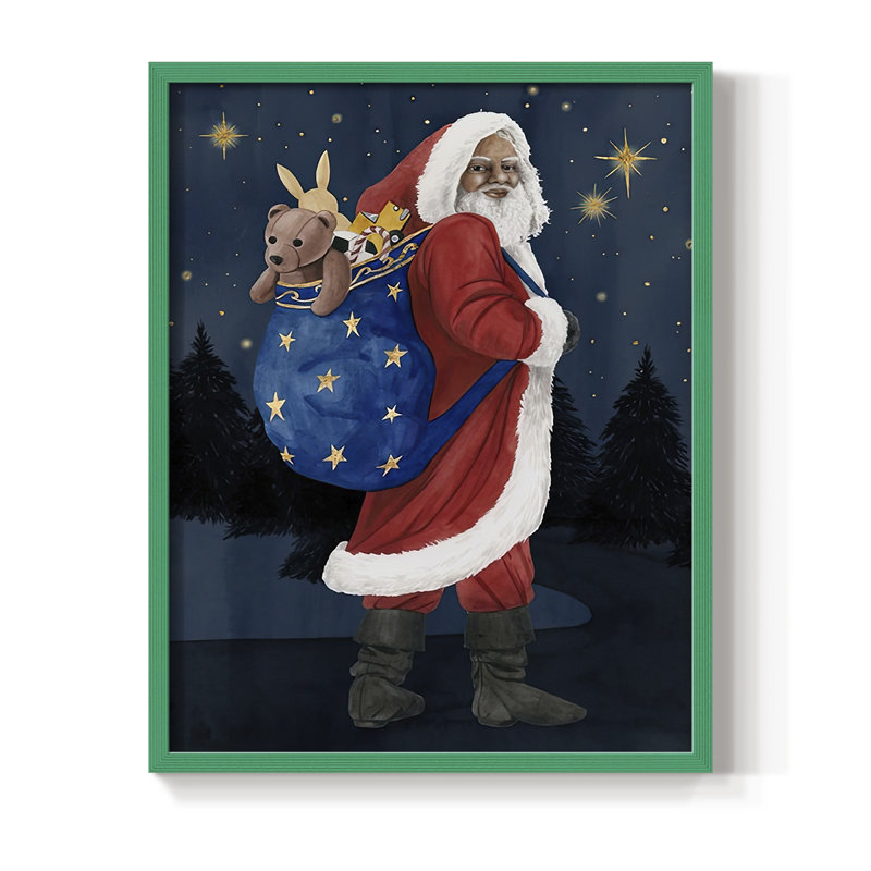 «Celestial Christmas Collection B», reproduction encadrée - bois massif, H 21 po x l 17 po, Vert