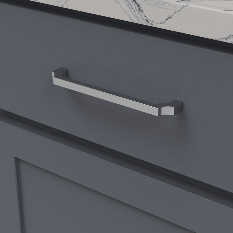 Poignée à poignée de la collection Monarch - Poignée centrale d'armoire de 6 5/16 po chrome - Quincaillerie transitionnelle pour tiroirs et armoires