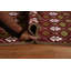 Tapis rouge / vert / ivoire en laine nouée à la main de conception unique 8 pi x 10 pi 10 po New Age