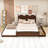 Queen Wooden Platform Bed with Trundle and 2 Drawers-2070361478