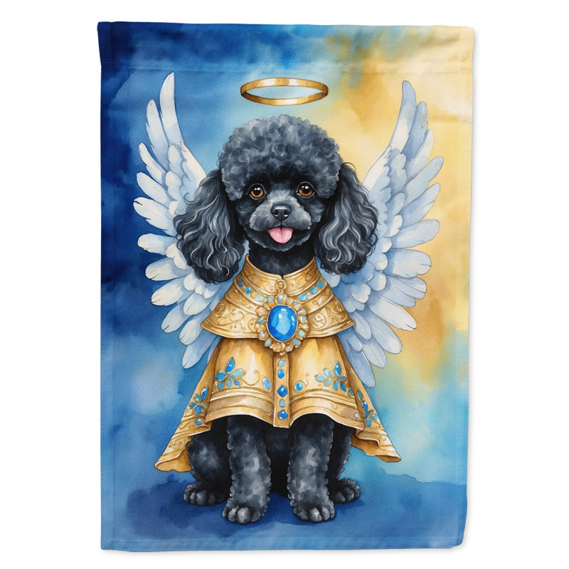 Drapeau de jardin caniche noir mon ange