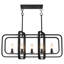 Luminaire suspendu pour îlot de cuisine rectangulaire à 5 lumières de style campagne rectangulaire pour îlot de cuisine Abdullah