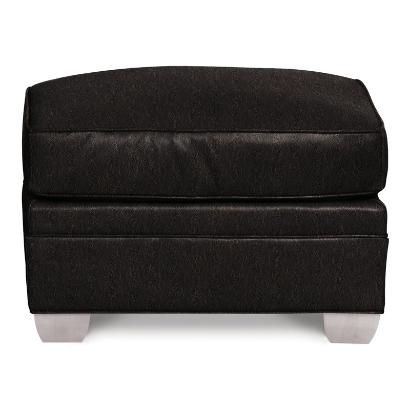 Hillcrest Ottoman, Dove Gray, Ziggy Ink Genuine Leather