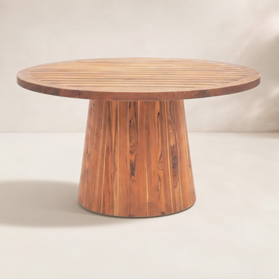 Frenchie June 54" Round Teak Wood Outdoor Dining Table