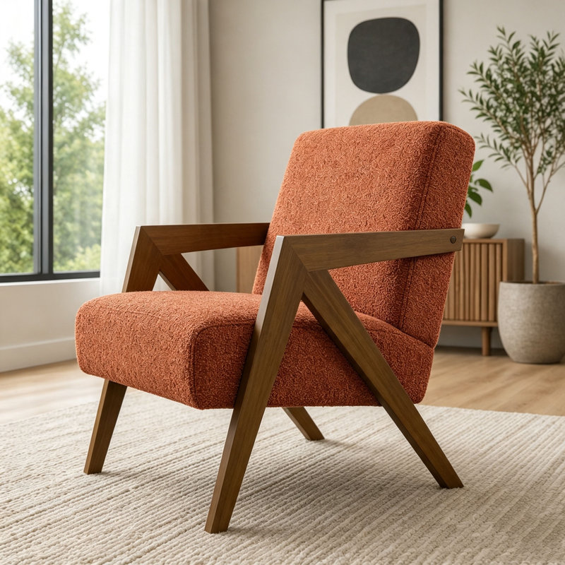 Fauteuil d'appoint moderne H 30 po, Rouge