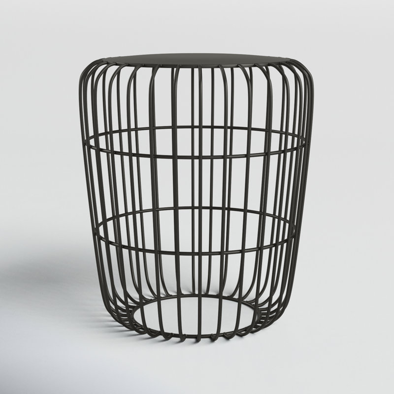 Osby 17'' Metal Outdoor Side Table, Black