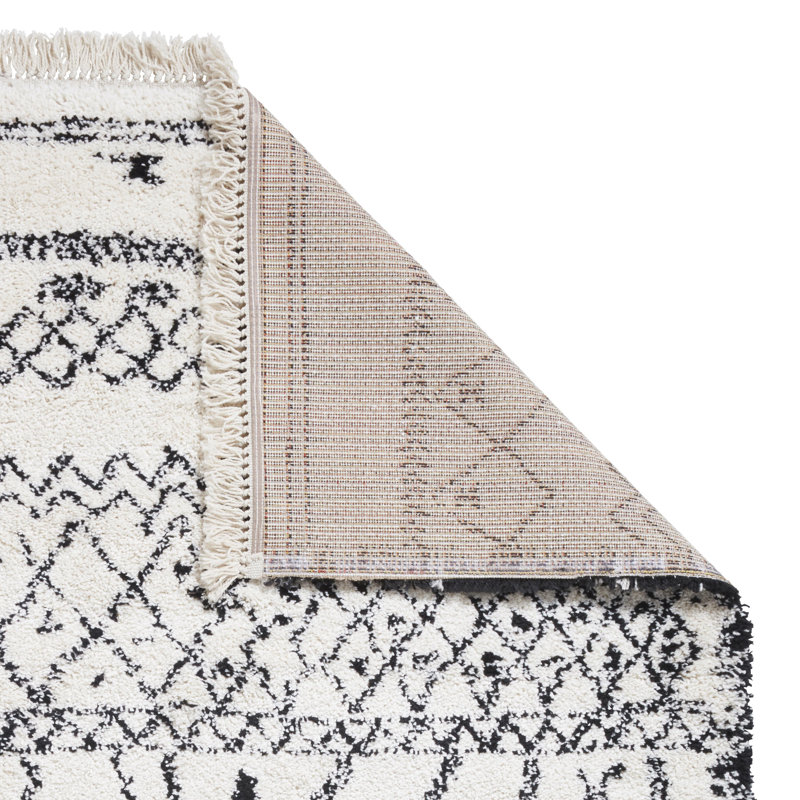 Bolles area rug Machine Woven Rectangle Black/White, Rectangle 160 x 230cm