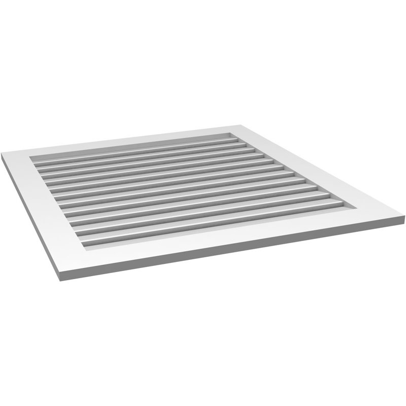 Évent à pignon fonctionnel en uréthane rectangulaire à fixation en surface, brun clair apprêté, H 40 po x l 38 po x P 1 po