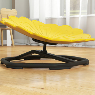 AIYAPLAY Kids Spinning Chair for Autism Flower Shaped Non-Slip Base Yellow
