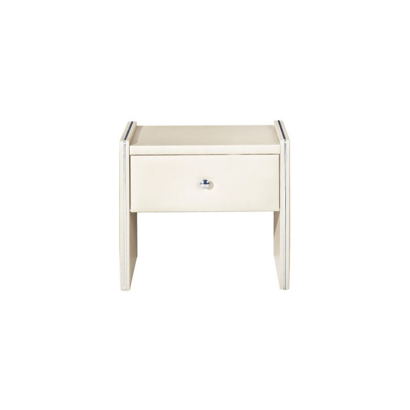 Drian 1 - Drawer Upholstered Nightstand, Cream