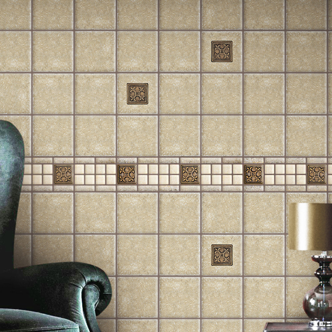 4" x 4" Natural Stone/Metal Concrete Look Wall & Floor Tile Parvatile