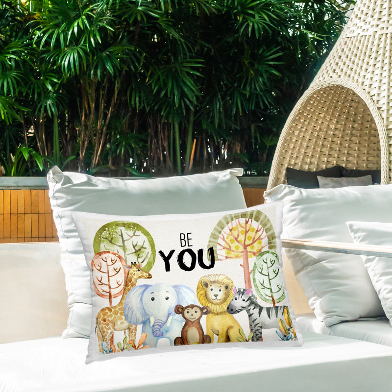 Coussin d'extérieur Be Be Jungle Animals Design par Kim Allen