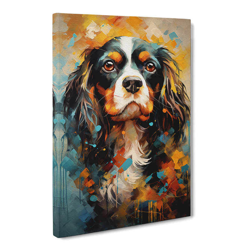 Cavalier King Charles Spaniel Modern - No Frame Art Prints - Wrapped Canvas, 60cm H x 40cm W x 3cm D